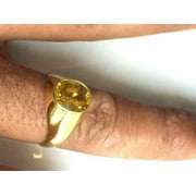 ARENAGEMSJEWELLERY 7.25 Ratti Natural Certified Yellow sapphire Pukhraj Gemstone Gold Handmade Ring