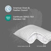 Hotel Grand Luxury Feather Down Pillows Standard Size Set of 2 Pack Hypoallergenic Medium Firm Pillows