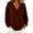 Chestnut Color, variant on Women'S Casual V Neck Long Sleeve Pullover Loose Fit Solid Color Womens Tshirt Basic Comfort Top S