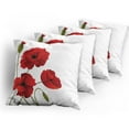 thumbnail image 5 of Ambesonne Floral Throw Pillow Cover 4 Pack, Flowers Petals and Buds, 18", Red Green, 5 of 7