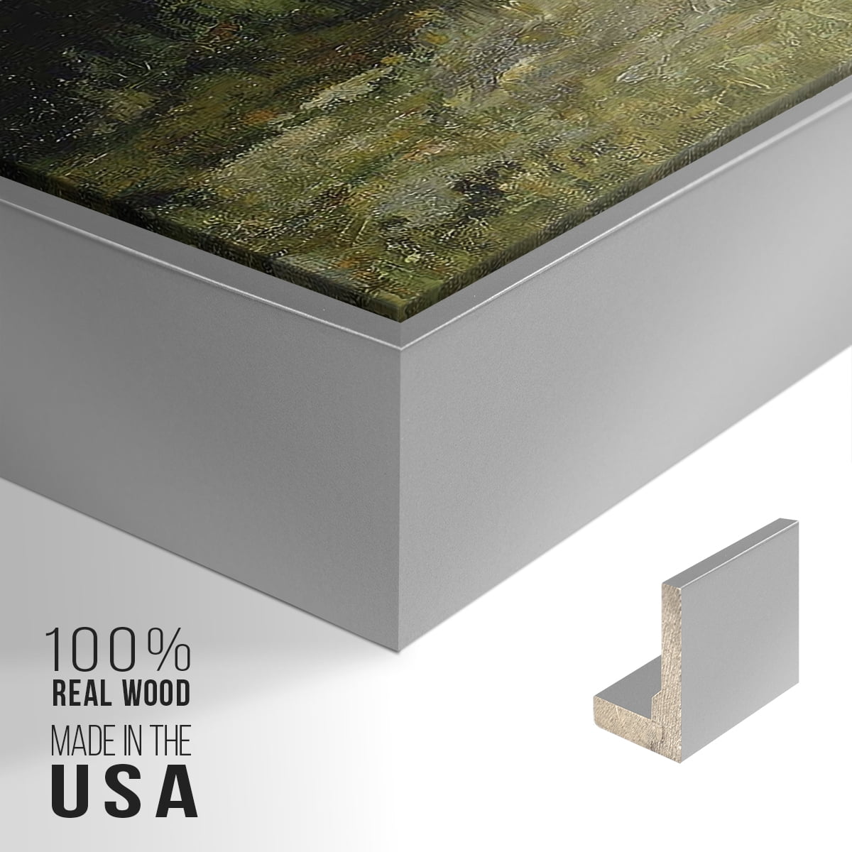 Vintage Landscape-MIII By Wexford Home Framed in Silver Wood Gallery Wrapped Canvas 25 in. x 37 in.