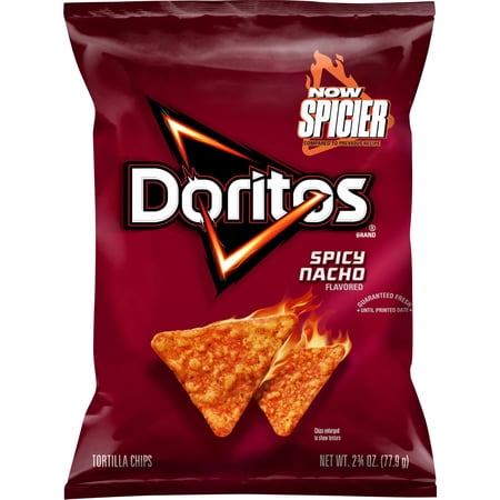 Doritos Tortilla Chips Spicy Nacho Snack Chips, 2.75 Ounce Bag