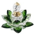 thumbnail image 1 of 1pc delicado de loto modelo de perfume de perfume de cristal de cristal botella de perfume verde, 1 of 7