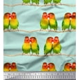 thumbnail image 1 of Soimoi Cotton Poplin Fabric Branch & Colorful Parrot Bird Print Sewing Fabric Yard 56 Inch Wide, 1 of 3