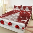 thumbnail image 4 of Feelyou Dreamy Xmas Tree Twin Sheet Sets for Adult, Magical Reindeer Moose Twin Fitted Sheet, Dreamy Snow Snowflake Flat Sheet, Luxury Bedroom Decor, 3 Pieces, 4 of 8