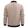 thumbnail image 4 of Men's Casual Spring and Fall Jacket Lightweight Bomber Jacket Men Color Block with Zipper Pocket Outerwear for Daily Wear Khaki 2XL, 4 of 5