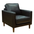 thumbnail image 2 of Leather Armchair - Modern Accent Chair - Small Space Living Room Seating - Black Top Grain Furniture, 2 of 6