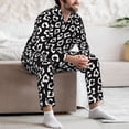 thumbnail image 7 of Naloa Black Leopard Men’s Pajamas Set - Long Sleeve Button Down Sleep Shirt and Pajama Bottoms Sleepwear Set-X-Large, 7 of 7