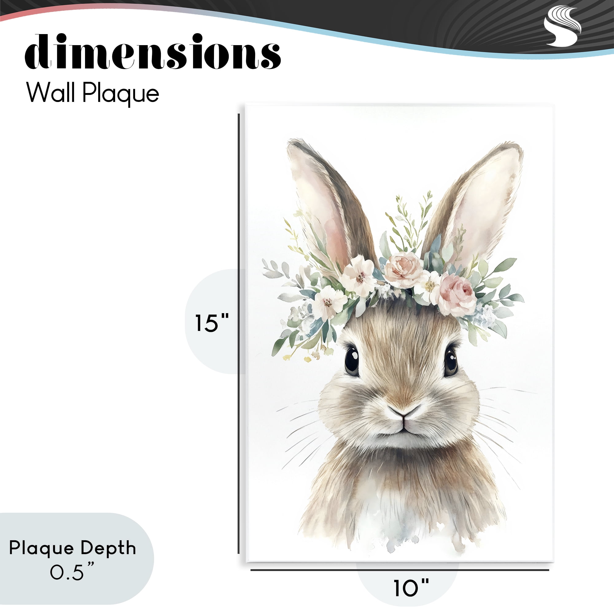Stupell Industries Flower Adorned Baby Rabbit Wall Plaque Art, design by Creative Studio
