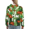 thumbnail image 7 of Disketp Palm Leaves And Tropical Flowers Womens Casual Hoodies Crew Neck Long Sleeve Sweatshirts Pullover Tops-X-Large, 7 of 7