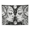 thumbnail image 5 of PRATYUS Sun and Moon Tapestry, Sun with Stars Psychedelic Popular Mystic Wall Hanging Tapestry for bedroom aesthetic Black and White Beach Blanket  Painting, 5 of 6