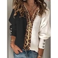 thumbnail image 1 of Suéter tipo cárdigan con cremallera y estampado de leopardo a juego en blanco y negro para otoño e invierno, top de punto de manga larga sexy para mujer, 1 of 5