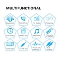 thumbnail image 3 of Car Radio Bluetooth Wireless Handsfree MP3 Multimedia Player AUX USB FM 12V Classic Stereo Audio Player Auto Car Electric ,Easy to Install, 3 of 6