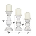 thumbnail image 4 of DecMode Traditional and Timeless Mango Wood Pillar Candle Holder Set of 3, 6", 8", 1"H, White/Rose Blush Finish, 4 of 13