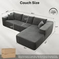 thumbnail image 3 of Vcatnet 106'' Modular Sectional Sofa Couch Corduroy L Shaped Modern Minimalist Couches for Living Room, Gray, 3 of 10