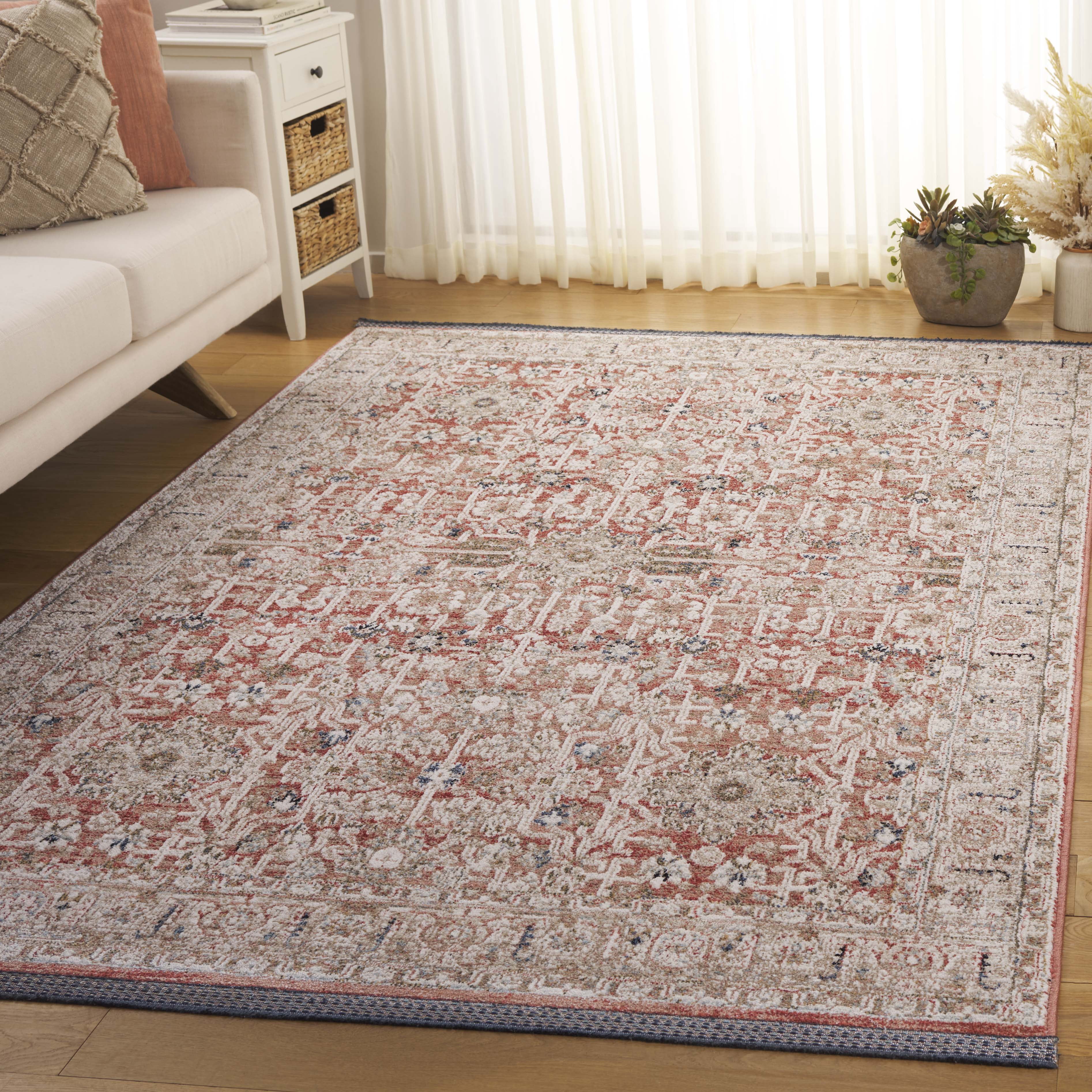 SAFAVIEH Vivaldi Roberta Abstract Area Rug, Rust/Ivory, 4' x 6'