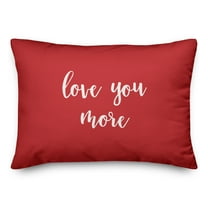 Creative Products Love You More in White on Red 14x20 Spun Poly Pillow