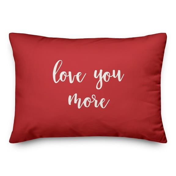 Creative Products Love You More in White on Red 14x20 Spun Poly Pillow
