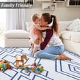 thumbnail image 6 of GlowSol 8'x10' Boho Washable Rug Modern Geometric Rug Indoor Rug Moroccan Rug Low Pile Non-Slip Non-Shedding Soft Foldable Rug, Blue, 6 of 6