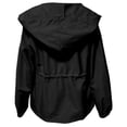 thumbnail image 6 of Rain Jacket for Women Outdoor Lightweight Waterproof Drawstring Waist Zip Up Hooded Jackets with Pockets Windbreaker, 6 of 7