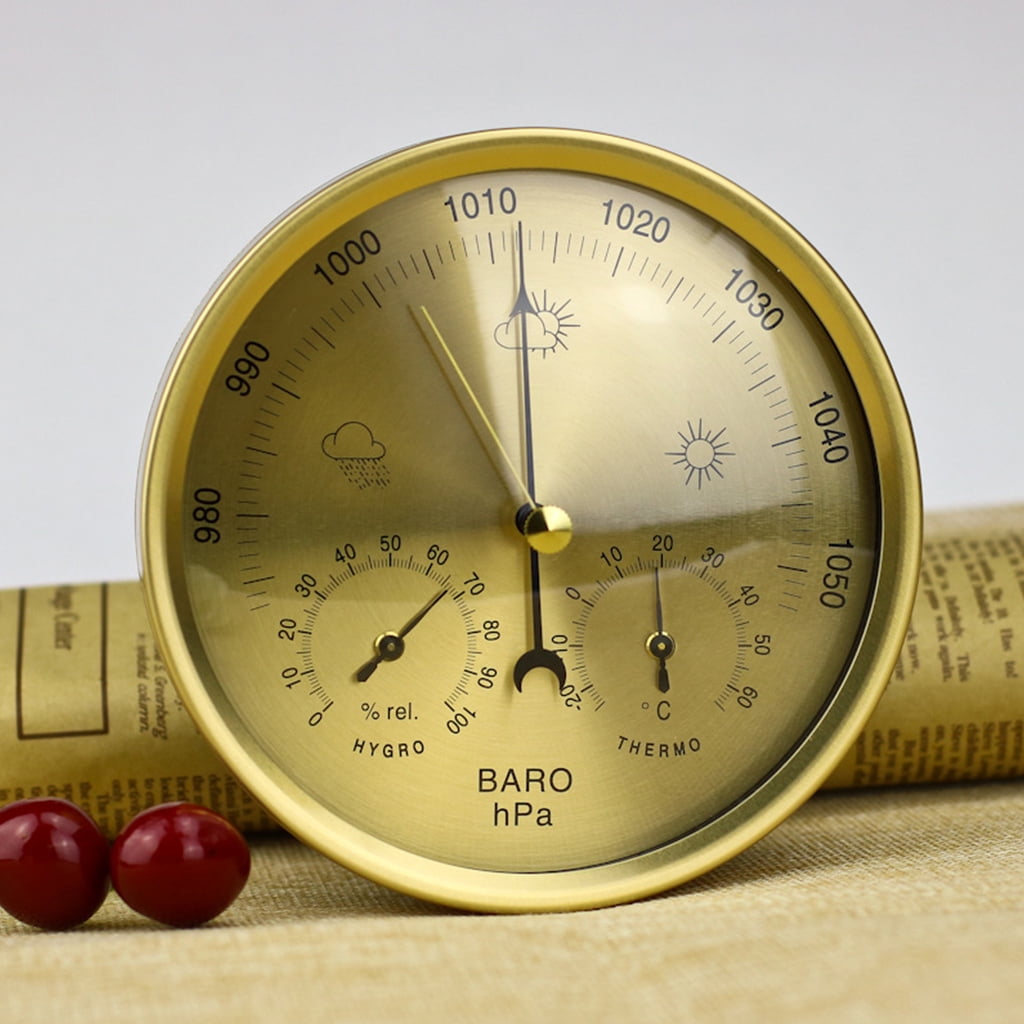 Metal 3 in 1 Barometer Weather Station for Indoor and Outdoor Use Barometer