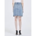 thumbnail image 2 of Womens Vintage Stretch Denim Jean Button Flare Skirt with Side Pocket, 2 of 5