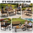 thumbnail image 5 of Segmart Patio Conversation Set for Outdoor,Upgrade 4-Piece Conversation Furniture Set w/Loveseat Sofa, 2 Single Sofas, Coffee Dining Table and Padded Cushions, Max Weight 705 lbs, Brown, 5 of 7