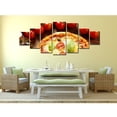 thumbnail image 3 of Startonight Huge Canvas Wall Art Delicious Tasty Pizza, USA Large Home Decor, Dual View Surprise Artwork Modern Framed Wall Art Set of 7 Panels Total 39.37 x 94.49 inch, 3 of 9