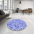 thumbnail image 4 of Ahgly Company Machine Washable Indoor Square Transitional Blue Ribbon Blue Area Rugs, 8' Square, 4 of 7