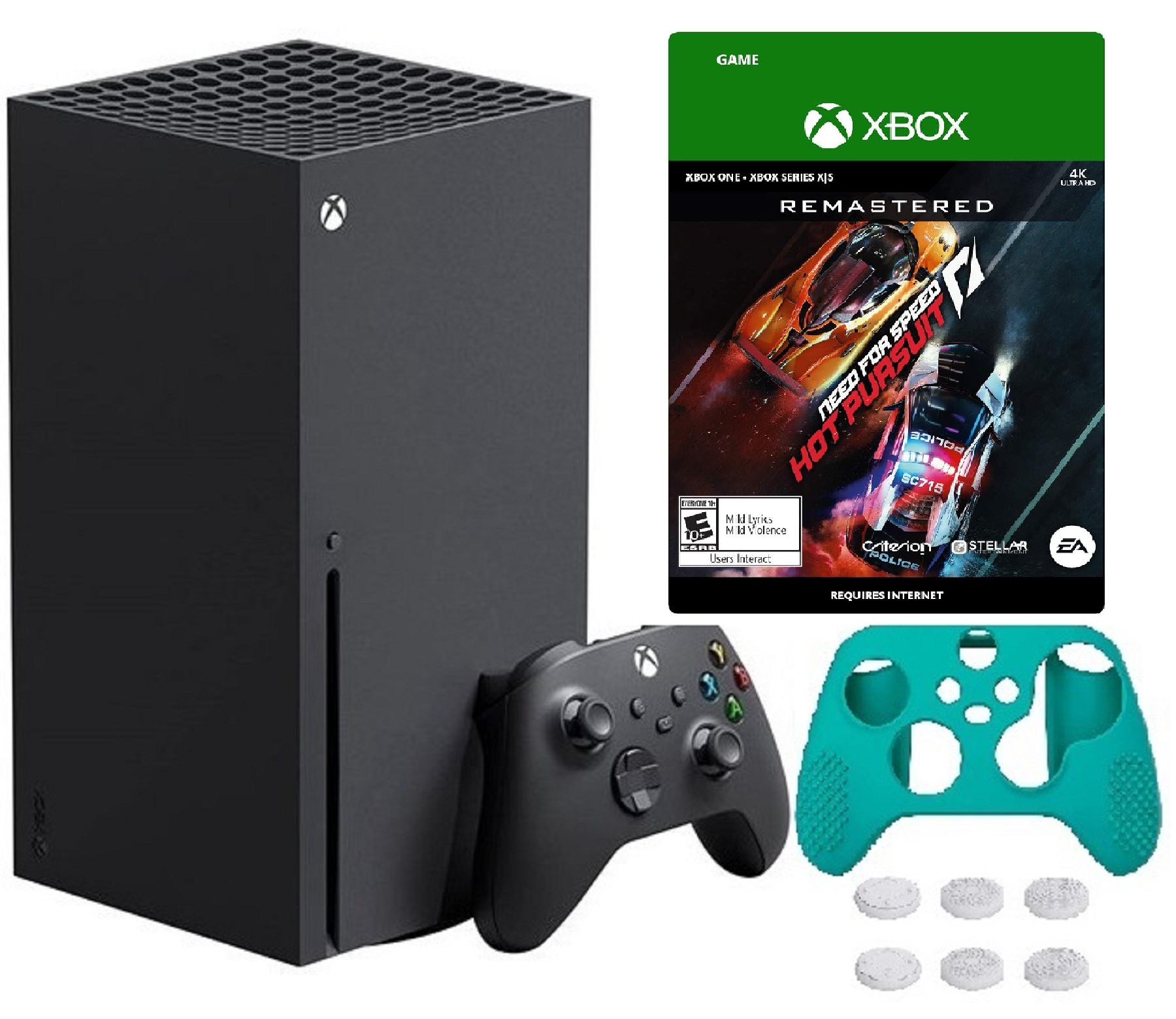 2023 Newest Xbox -Series -X- Gaming Console System- 1TB SSD Black X Version with Disc Drive W/Need for Speed Hot Pursuit Remastered | Silicone Controller Cover Skin