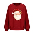 thumbnail image 4 of Hooded Sweatshirt for Women Fashion Loose Casual Christmas Printed Round Neck Long Sleeve Hoodless Sweatshirt, 4 of 7