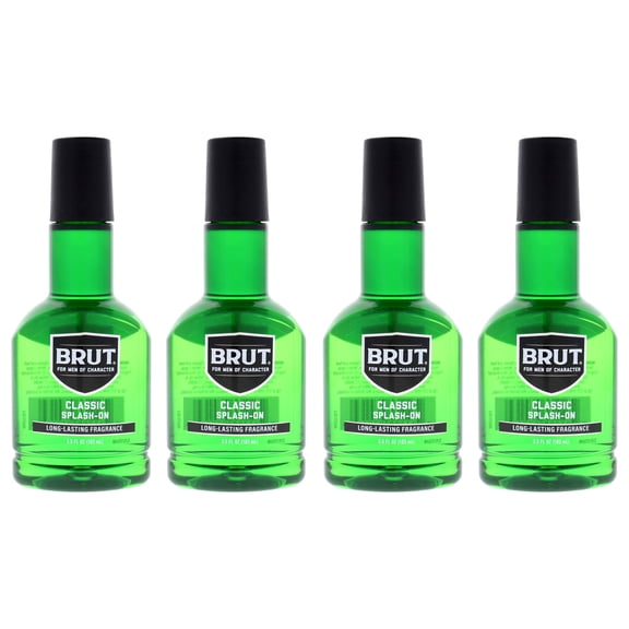 Splash-On Original Fragrance by Brut for Men - 3.5 oz After Shave - Pack of 4