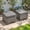 Dark Gray, variant on Ovios Outdoor Patio Ottoman with Cushion Wicker Coffee Table Extra Seat for Garden, Backyard, Porch, or Balcony