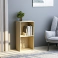 thumbnail image 6 of vidaXL 2-Tier Book Cabinet White and Sonoma Oak 15.7"x11.8"x30.1" Engineered Wood, 6 of 18