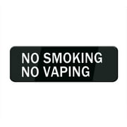 No Smoking No Vaping Sign: Easy To Mount Informative Plastic Sign With Symbols 10"X3"