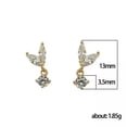 thumbnail image 2 of K-KED 925 Silver Cubic Zirconia Drop Dangle Earrings Women Fashion Wedding Jewelry-Gold, 2 of 6