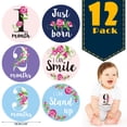thumbnail image 2 of Milue Cute Flower Baby Monthly Stickers Floral Baby Mile stone Stickers Matte Finish, 2 of 9