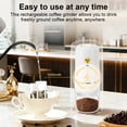thumbnail image 3 of Portable Electric Burr Coffee Grinder, Mini Rechargeable Electric Coffee Bean Grinder with Cleaning Brush, Auto-Stop, Coffee Grinder for Espresso, French Press, Travel, Camping, Home & Office, White, 3 of 7