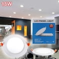 thumbnail image 2 of Berta, 8 Inch 18W Ultra-Thin Round LED Panel Light, 4100K Cool White, White, Aluminium Down Bulbs Slim Lamp, Dimmable Recessed Ceiling Lights for Home, Office (6 pack), 2 of 7