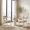 White, variant on Upholstered Fabric Dining Chairs Set of 2 with White Metal Frame, Beige Seat