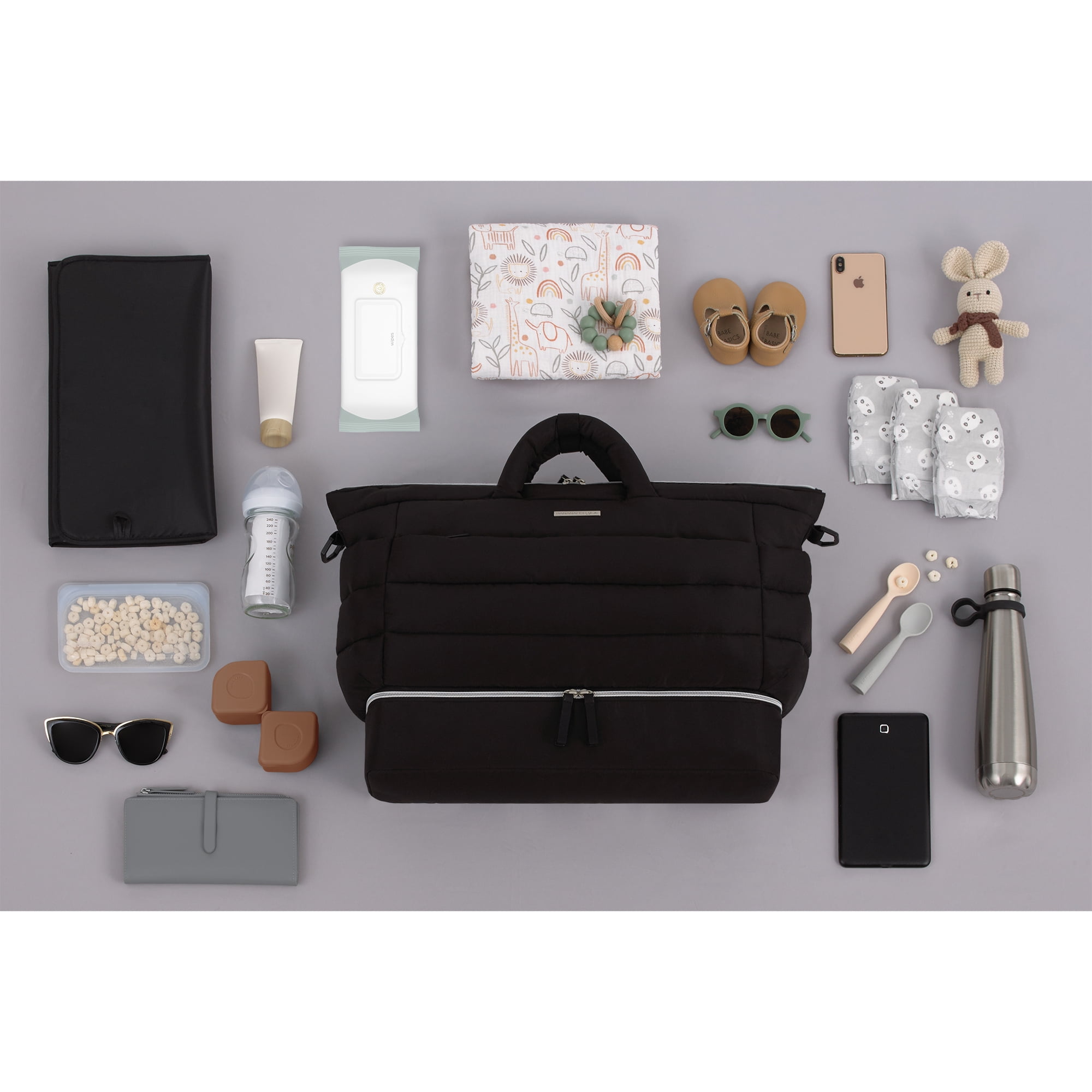 Bananafish Studio Weekender Diaper Bag, Black, Unisex, Infant, Toddler