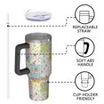 thumbnail image 4 of 40oz Pioneer Flower Floral Print Pattern Insulated Tumbler with Handle, BPA-Free Leak Proof Lid and Straws, Double Wall Vacuum, Hot 12h/Cold 34h, 4 of 6