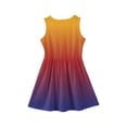 thumbnail image 3 of Abcomgle Girl's Summer Casual Dress Casual A-Line Sleeveless Tank Dresses Gradient Basic Crew Neck Swing Skirt for 4-14t Kids,Saffron,2-3Years, 3 of 4