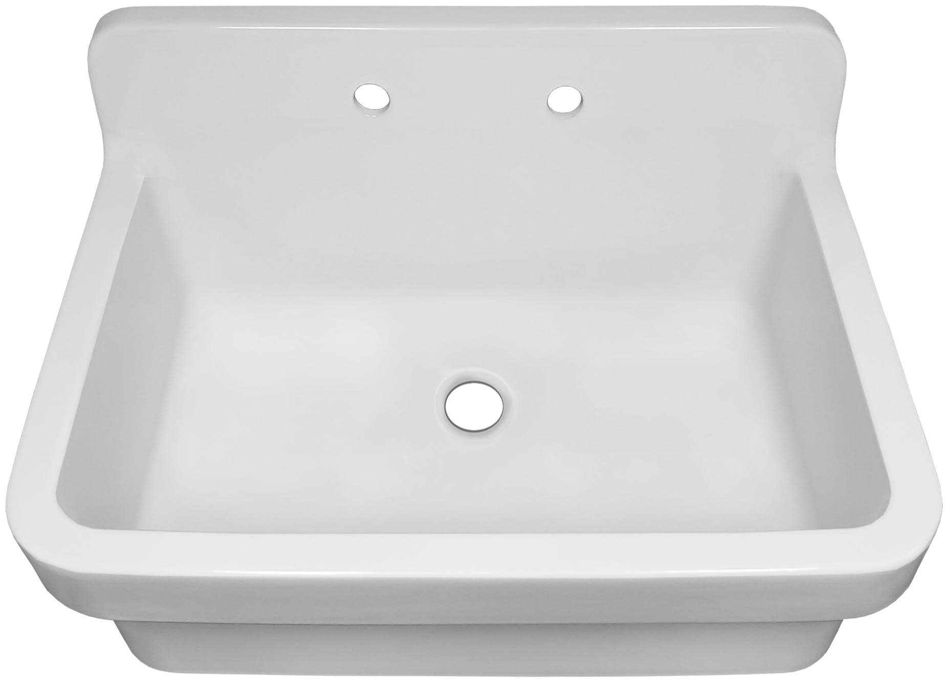 Old Fashioned Country Fireclay Utility Sink with High Backsplash