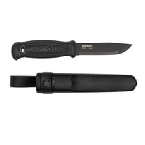 Morakniv Garberg Carbon Steel Full-Tang Fixed-Blade Survival Knife With Sheath, Black, 4.3 Inch Blade