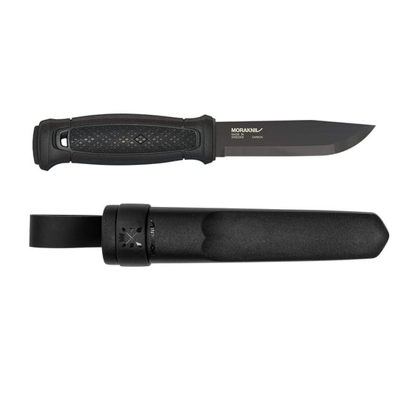 Morakniv Garberg Carbon Steel Full-Tang Fixed-Blade Survival Knife With Sheath, Black, 4.3 Inch Blade