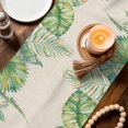 thumbnail image 3 of Summer Palm Leaves Table Runner 70 Inches, Watercolor Tropical Leaf Botanical Beige Bed Runner Dresser Scarves Tabletop for Indoor Outdoor Parties/Ceremony/Banquet, 13" x 70", 3 of 9
