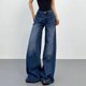 thumbnail image 4 of Pantalones vaqueros Retro americanos de pierna recta para mujer, lavados y versátiles, estilo gótico Harajuku, holgados, informales, de cintura alta, pantalones y2k, 4 of 5