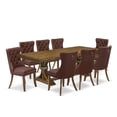 thumbnail image 7 of East West Furniture Laneville 9-Piece Kitchen Table Set in Walnut Finish, 7 of 7