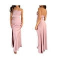 thumbnail image 3 of Women'S Elegant Sleeveless Off Shoulder Bodycon Long Formal Party Evening Dress Pink M, 3 of 7